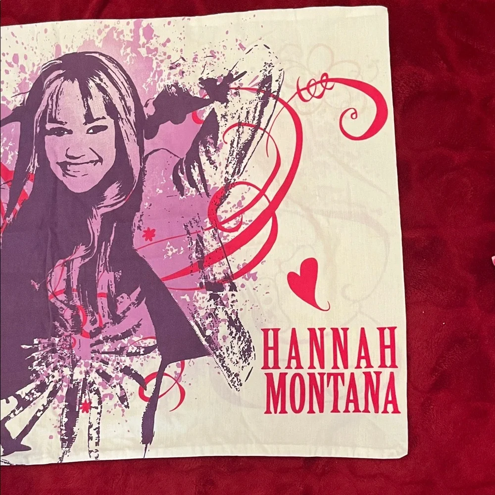 Vintage Rare Y2K Hannah Montana Be Your Own Star Disney Graphic Pillowcase